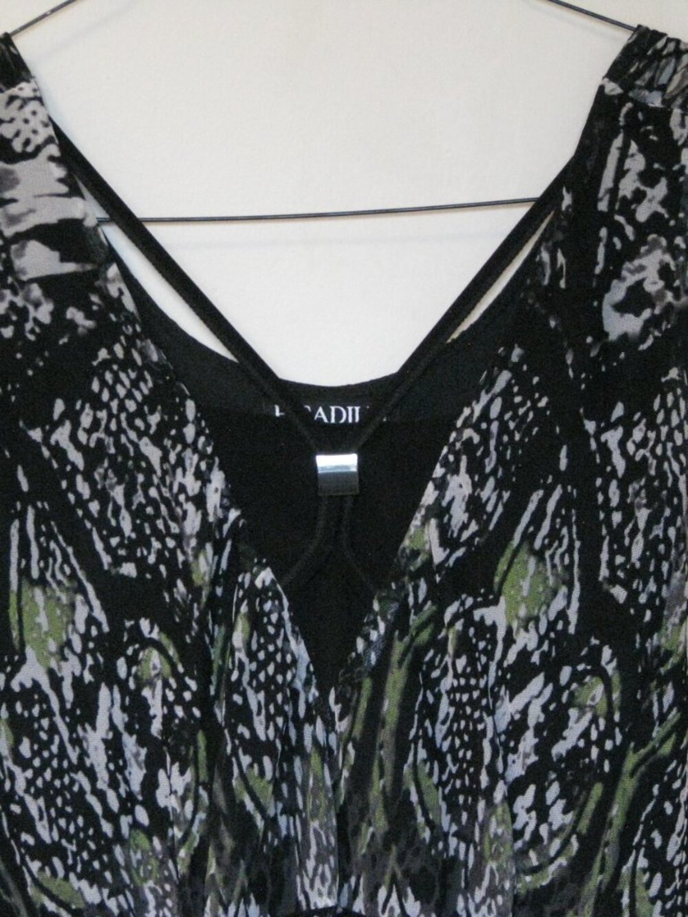 Picadilly Black and Green Midi Sleeveless Dress - Picture 5 of 9
